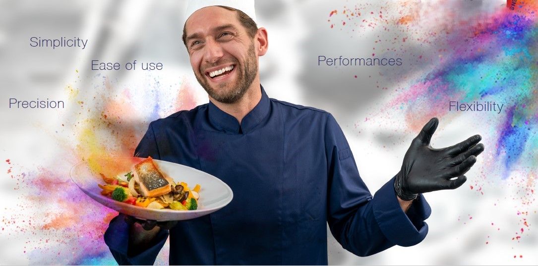Chef feliz de saber que sus texturizados cumplen con nutrientes y gustan a sus comensales